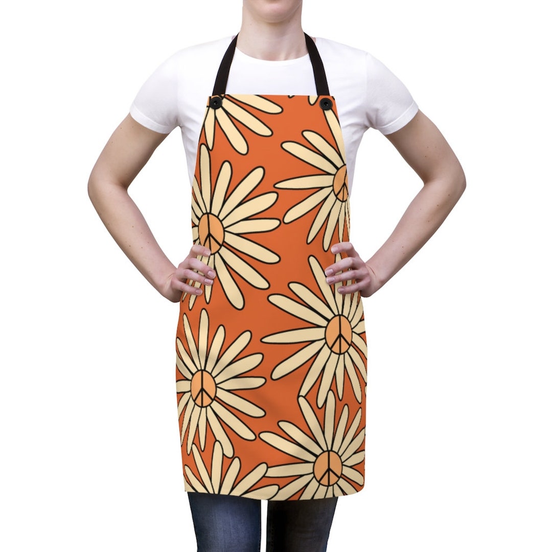 Retro Daisy Apron, Garden Apron for Women, Grandma Cottagecore Smock