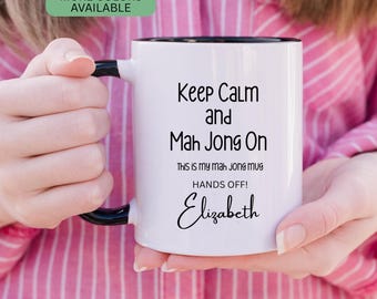 Personalized Mahjong Coffee Mug, Mahjong Mug Gift For Birthday, Mahjongs Gift For Players, Mah Jong Cup, Mahjong Game, Mahjong Tea Mug 10012