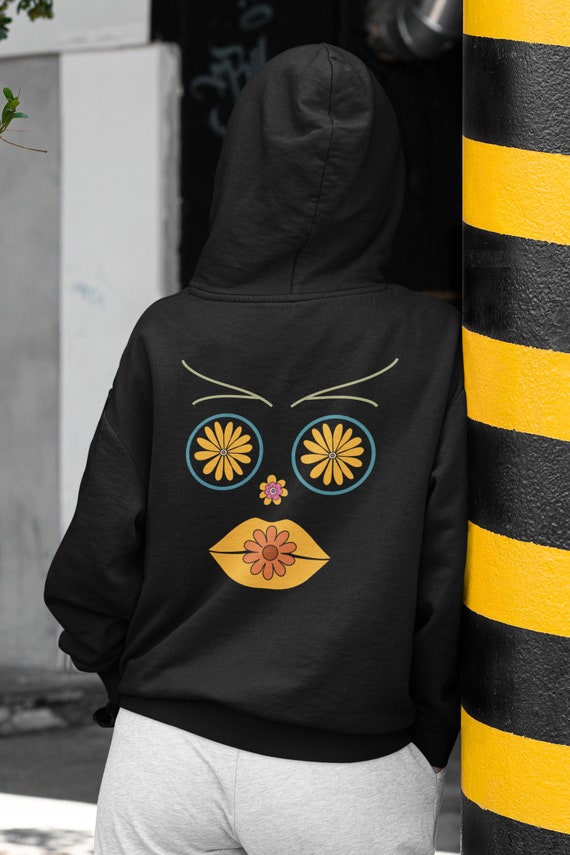flower face hoodie