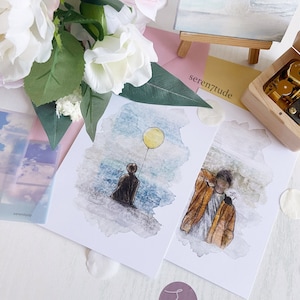 Acuarela A6 Art Prints - Jikook Fanart - Serendipity & Euphoria - KPop Gifts - Hecho en el Reino Unido