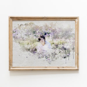Wild Flower Wall Art, Indigo by RM, Namjoon Fanart, A4 A3 A2 A1, Art Print, Printable Art, Digital Download