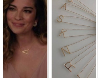 Alexis Rose large initial Necklace Alexis Necklace Large Initial Sideways Necklace Large Icon Necklace Gold Letter Necklace xmas gift