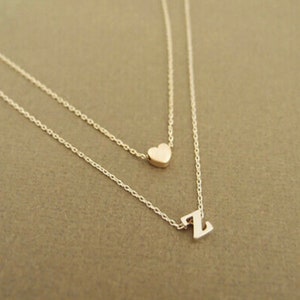 Letter Necklace,Initial Necklace,plated, personalised Jewellery,Unique Necklace, MinimalGold Necklace,Tiny Letter Necklace,Heart