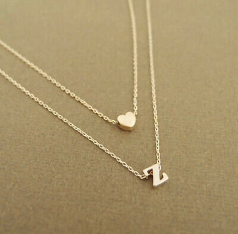 Letter Necklace ,Initial Necklace, Letter Necklaces ,personalised Jewellery, Unique Necklace, Minimal Necklace, Tiny Letter Neckace, Heart 