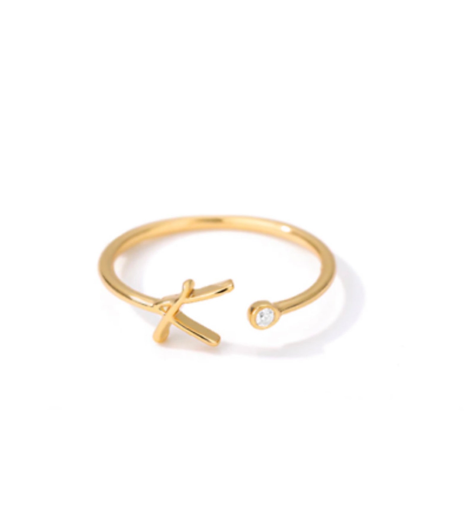 Custom Letter Ring initial Ring Gold Silver Rosegold - Etsy