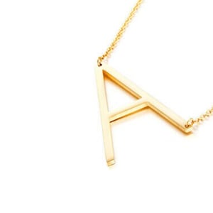 Alexis Rose large initial Necklace, 18 carat gold plated ,Alexis Necklace,Large Initial Sideways Necklace, Gold Letter Necklace, image 8