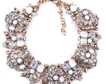Crystal Rhinestone collar chunky necklace,Statement chunky gold necklace ,  gold necklace, party necklace, choker,necklaces,women jewellery