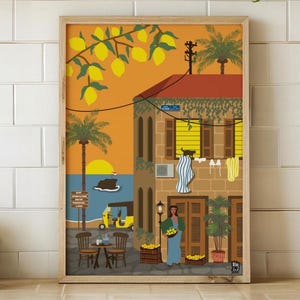 Batroun Old Souk Art Print | Batroun Al Bahsa Lebanon | Lebanese Art Print | Beyrouth | size A4 A3 A2 A1 | Beirut | بيروت
