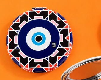 Evil Eye Pocket Mirror | Lebanese Gift | Lebanon | size 7x7cm | Beirut | بيروت