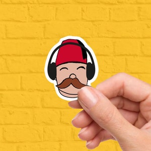 Badass Jeddo with Headphones | Lebanese Stickers | Very Lebanese Sticker Pack | Vinyl Stickers | Lebanon | Beirut