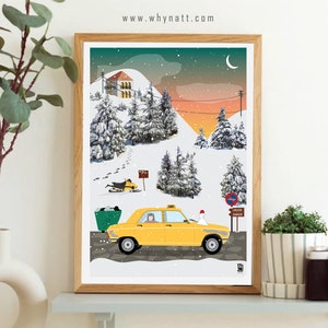 Lebanon Covered in White | Snow In Lebanon | Talj Talj | Lebanon | Lebanese Art Print | size A4 A3 A2 A1 | Beirut | Poster | Lebanon Snow