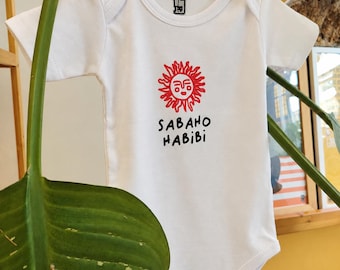 Sabaho Habibi Onesie White | Lebanese | 100% ORGANIC COTTON | OekoTex