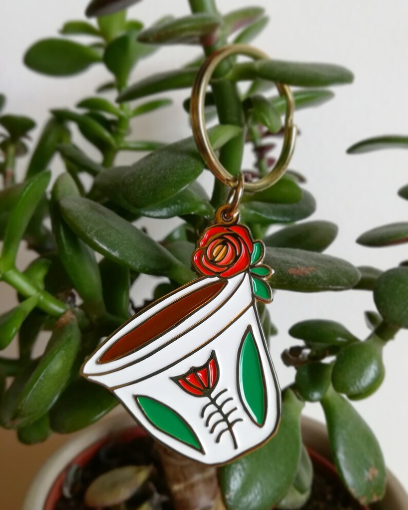 Coffee Keychain | Keyring Lebanon | Lebanese Souvenir | Lebanese Gift | Arabic Coffee | Gold Enamel | Beirut | Arab | Lebanese Coffee قهوة image 7