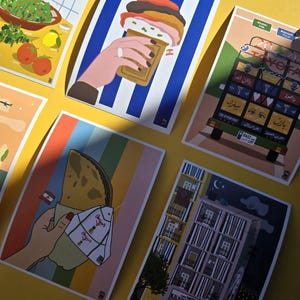 Lebanese Mini Prints | Set of 5 | Choose Any 5 |  Mini Cards | Lebanon | Lebanese Art Print | Lebanon Postcards | size A6 | Beirut |