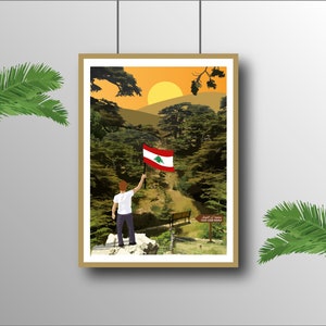 Lebanon Arz Chouf | Lebanese Art Print | Lebanon Cedar Tree | size A1 A2 A3 A4 | لبناني