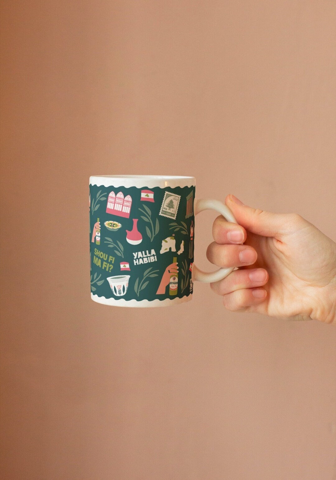 Very Lebanese Mug in Blue Lebanon Gift Lebanese Coffee Mug Beirut