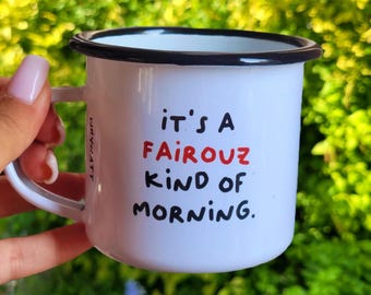 Fayrouz Art of Morning EMAILLE BECHER | Libanon Geschenk | Libanesische Kaffeetasse | Beirut | Libanon | Libanon Souvenir | Libanon Becher