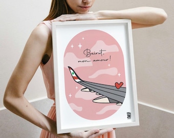 Beiroet Mon Amour Art Print | Libanese kunstafdruk | formaat A1 A2 A3 A4 | Beiroet-print | MEA-vlucht naar Beiroet