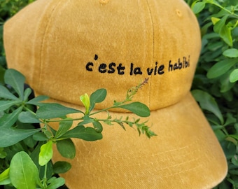 C'est La Vie Habibi Baseball Cap MUSTARD YELLOW | Arabic | Hat | Lebanese | Lebanon | Beirut | بيروت