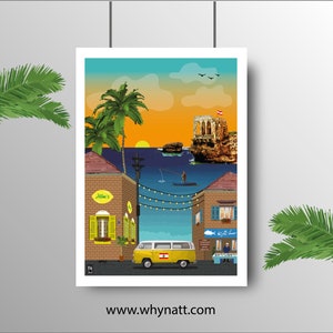 Batroun | Batroun Al Bahsa Lebanon | Lebanese Art Print | Beyrouth | size A4 A3 A2 A1 | Beirut | بيروت