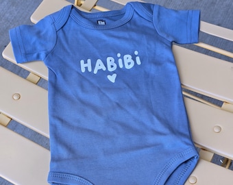 Habibi Blau Baby Strampelanzug | libanesisch | 100 % BIO-BAUMWOLLE | ÖkoTex
