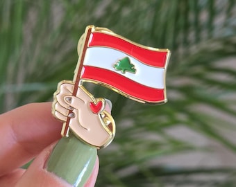 Libanon Flagge Pin | Libanon Geschenk | Gold Emaille | Libanon Pins