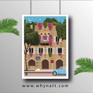 Broummana Blossoms | Brumana Lebanon | Mount Lebanon | Lebanese Art Print | Beyrouth | size A4 A3 A2 A1 | Beirut | بيروت | برمانا