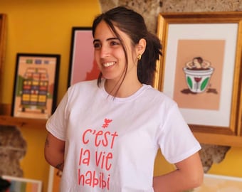 C'est La Vie Habibi WEISS Tshirt | Libanon Tshirt | Größe S M L XL | Baumwolle | Tshirts der Libanon