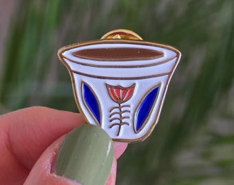 Shaffe/Coffee PIN | Lebanese Gift | Gold Enamel | Lebanon Pins