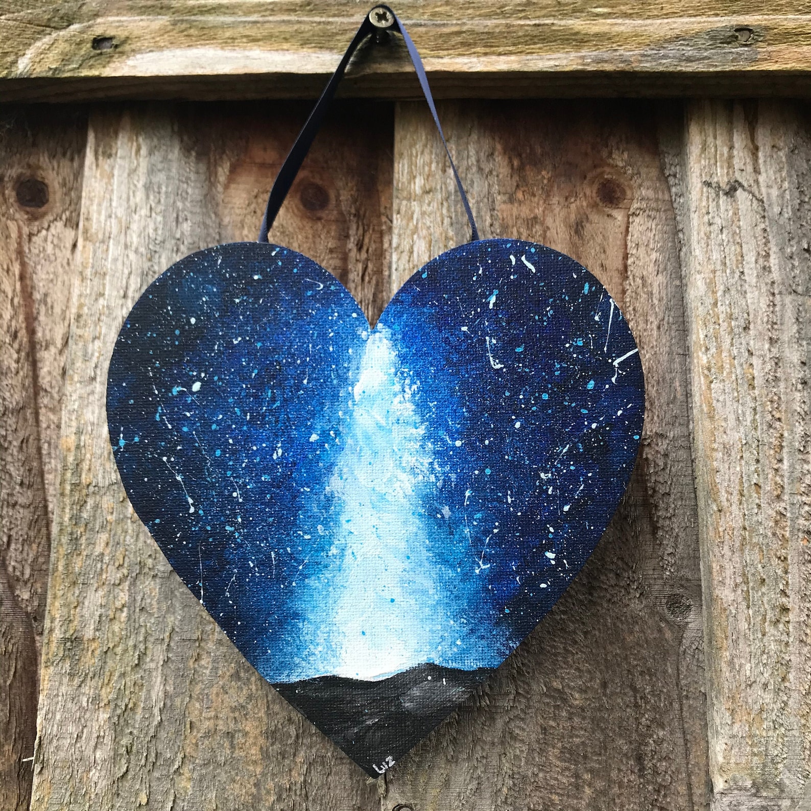 Painting in Heart Shaped Canvas Painting to Hang Acrylic Etsy