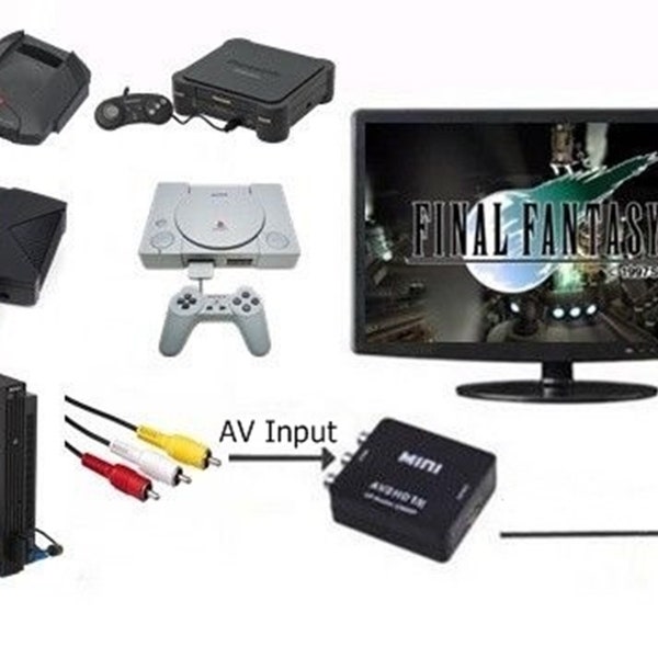 RCA AV To TV Converter Adapter For Atari Jaguar 3DO Xbox Playstation 1 & 2 New