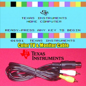 6 Foot AV TV & Monitor Composite Cable for Texas Instruments TI-99/4 Computer New