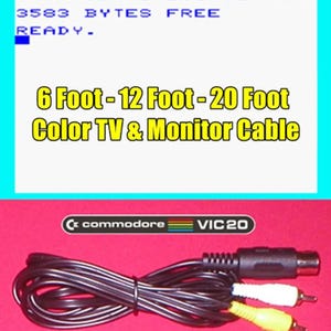 Câble couleur AV Audio Vidéo TV et moniteur pour ordinateur Commodore Vic-20 NOUVEAU