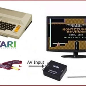 6 Foot RCA AV Cable & Hdtv TV Converter Adapter For Atari 800 800XL 1200XL Computer New