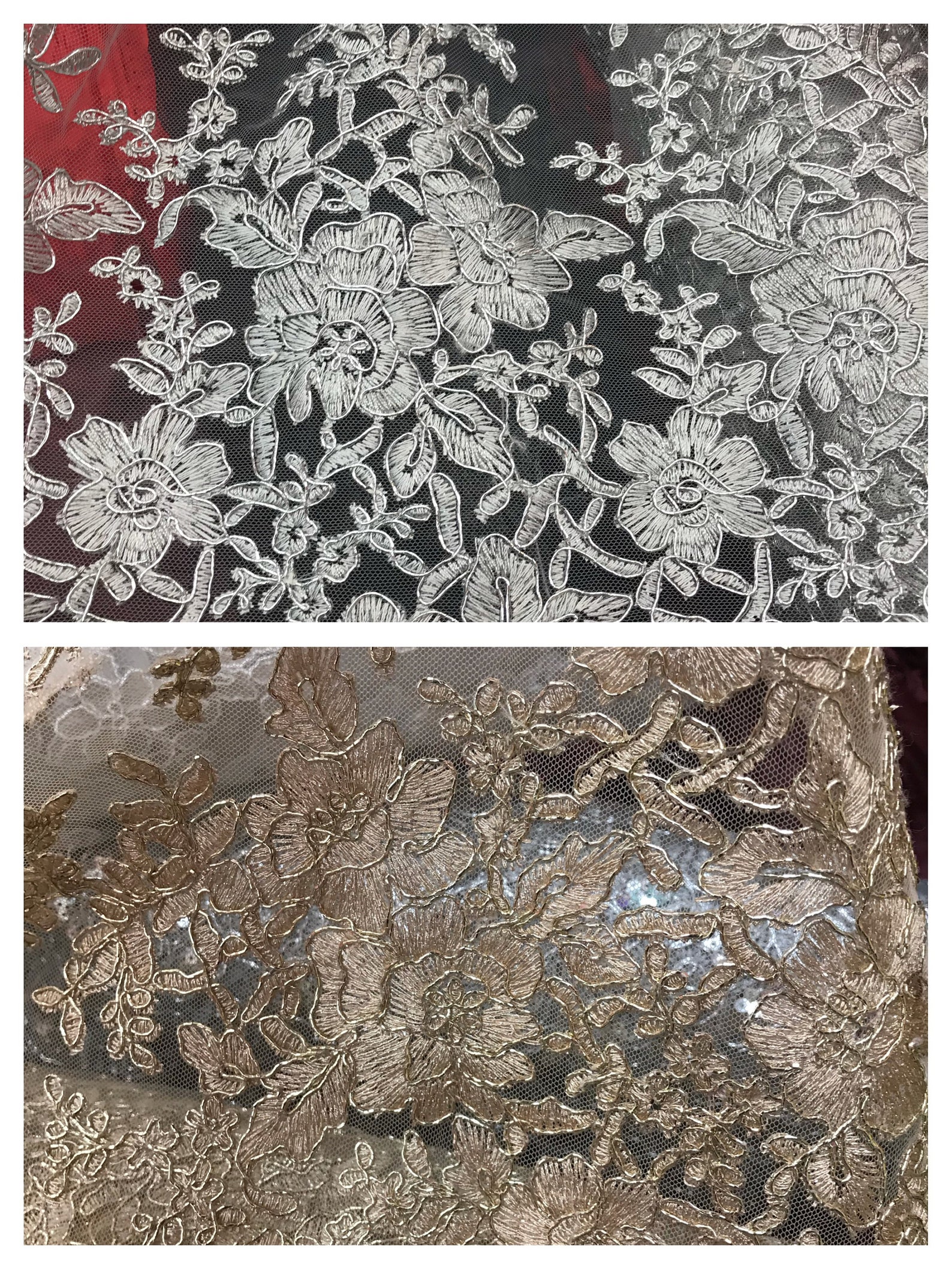 Polyester embroidery fabric on mesh Etsy