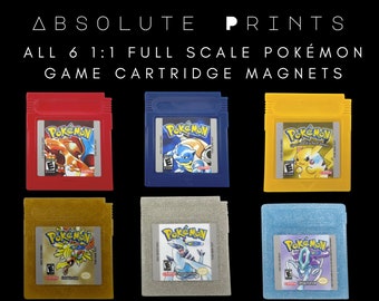 1:1 Full Scale Pokémon Game Boy Cartridge Refrigerator Magnet | 3D Printed | Full Set | Gen 1 & 2 | Original Game Magnet | Retro Game Cart