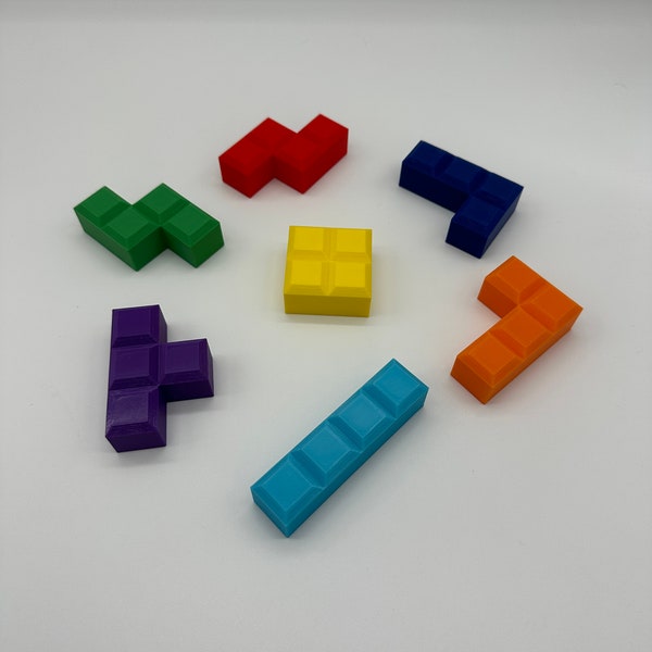 Classic Video Game Refrigerator Magnets! | Tetris Style | 3D Printed Magnets! | Multiple Colors | Full Set | Retro Game