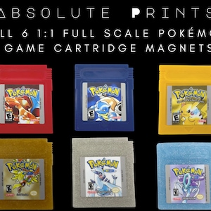 Classic Pokémon Game Boy Fridge Magnet | Full Scale Replica | Gen 1 & 2 | 3D Printed | Gamer Gift | Kitchen Décor | Stocking Stuffer | Retro