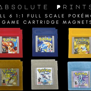 1:1 Full Scale Pokémon Game Boy Cartridge Refrigerator Magnet | 3D Printed | Full Set | Gen 1 & 2 | Original Game Magnet | Retro Game Cart