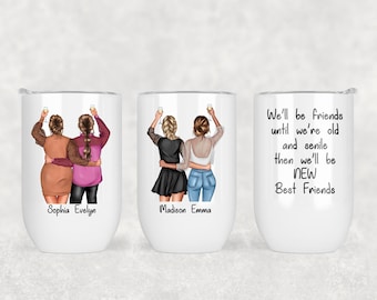 Best Friends Wine Tumbler SET, Friends Gift, Funny Best Friend glass, tumbler, cup