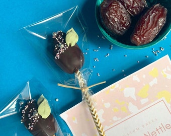 MEDJOOL Date Pops - Covered with Chocolate - Decorated - Meringue - Nuts - Ramadan - Eid - Birthday - Gift - Wedding favours - Fast Shipping