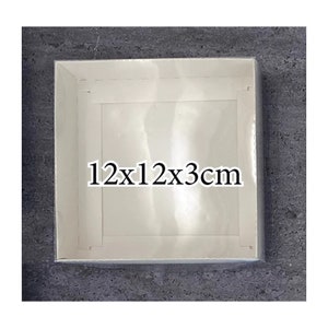 5, 10, 25, 50 - 12x12x3 cm - Caja de tapa transparente de papel blanco, pequeña, mate, juego de regalo, embalaje de exhibición, accesorios, caja de galletas - Envío rápido