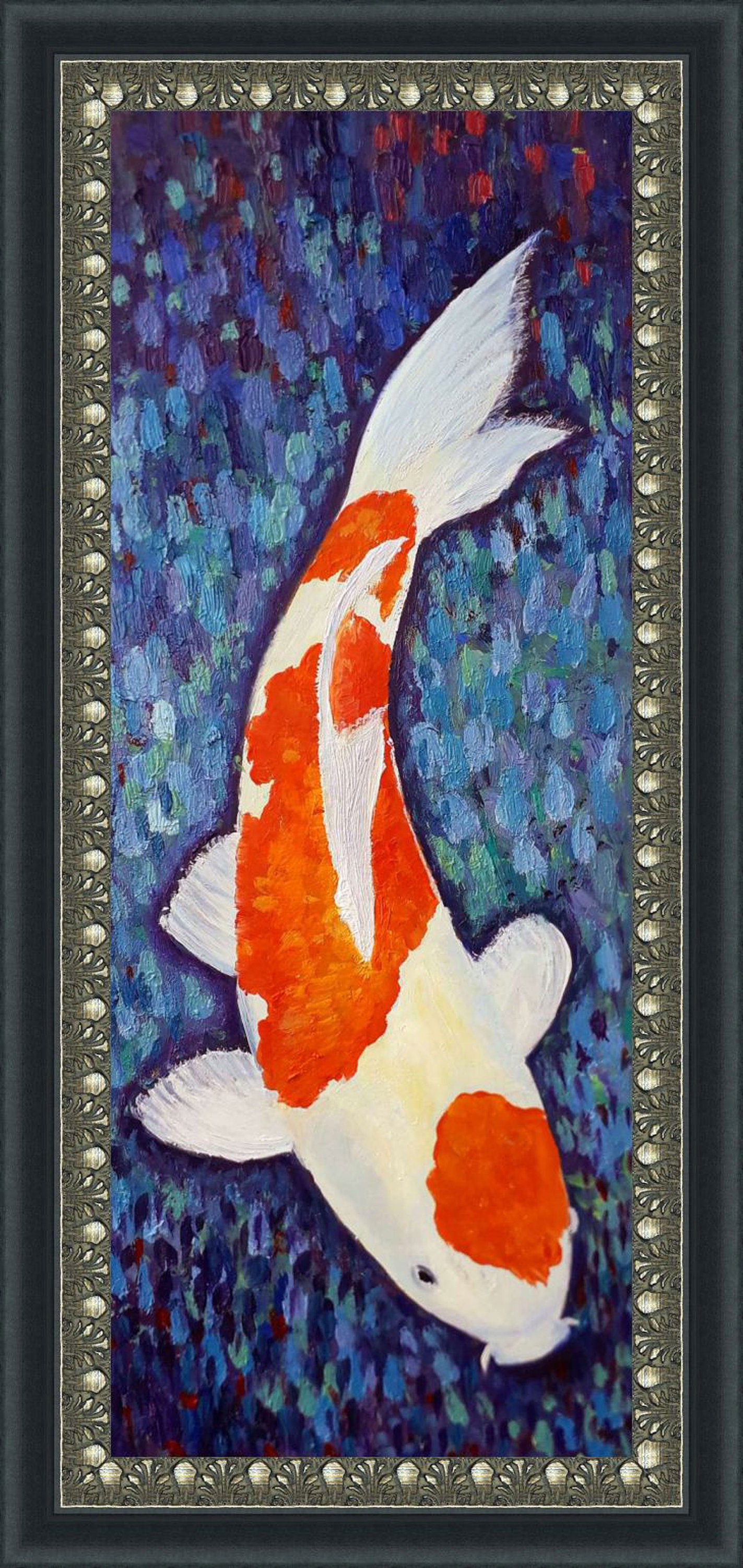 Koi Fish Painting Original Art Feng Shui Wall Art By Elena Etsy