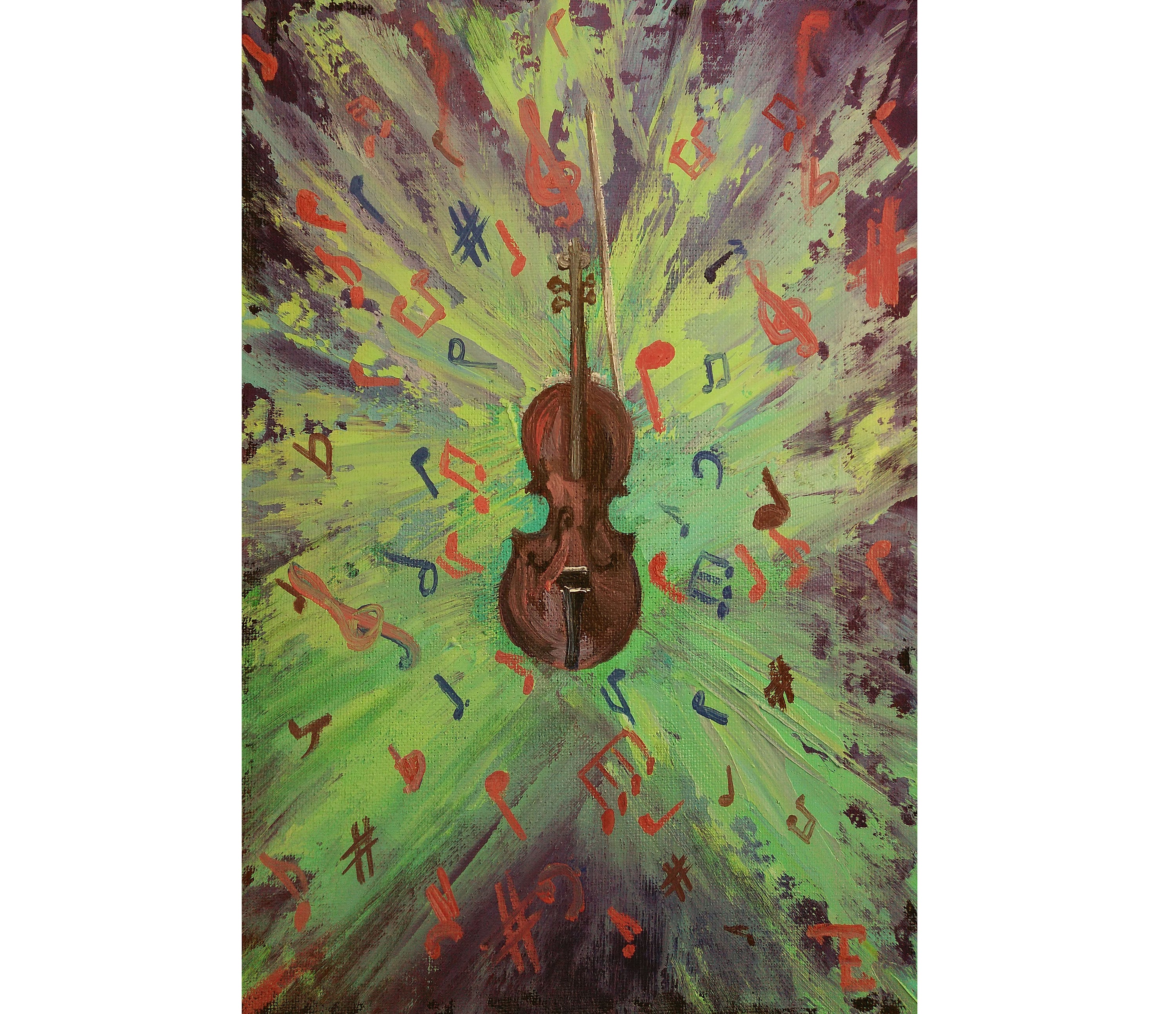 Music Note Wall Art Abstract Painting Oil Original Art Small Etsy