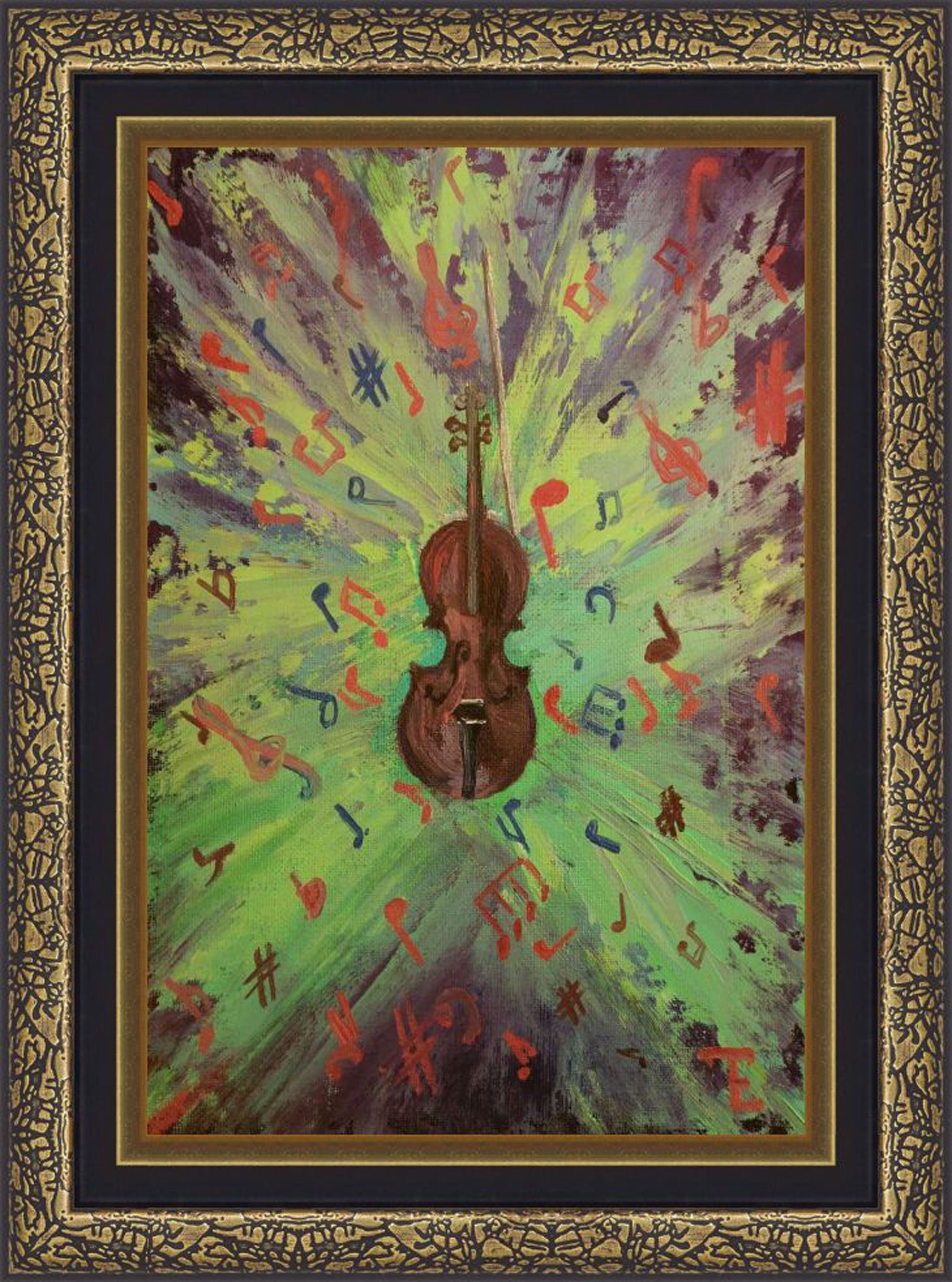 Music Note Wall Art Abstract Painting Oil Original Art Small Etsy