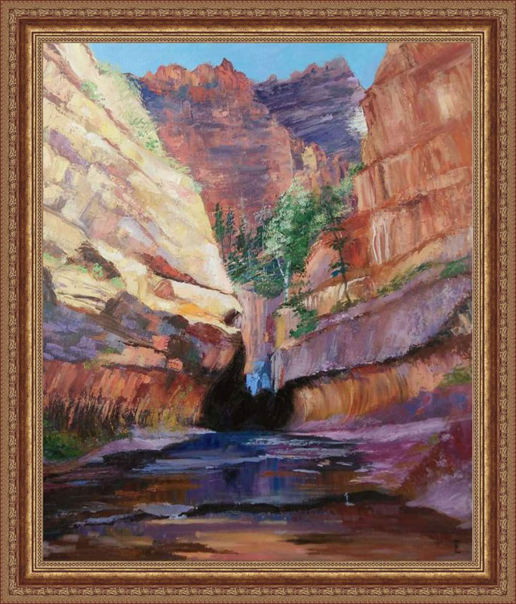Zion National Park Painting Canyon Original Art Zion Landscape Etsy