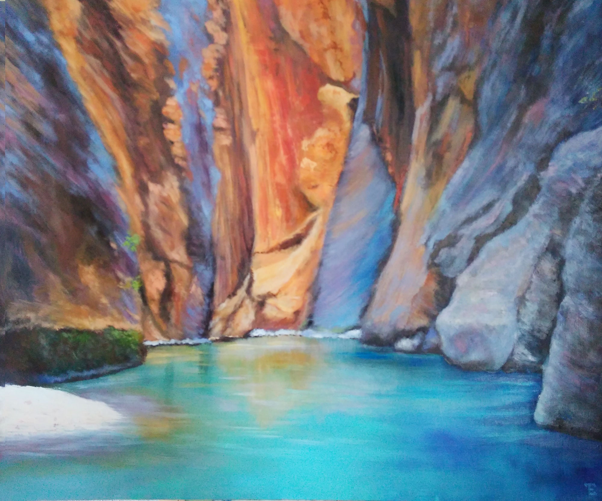 National Park Painting Zion Canyon Original Art Zion Landscape Etsy