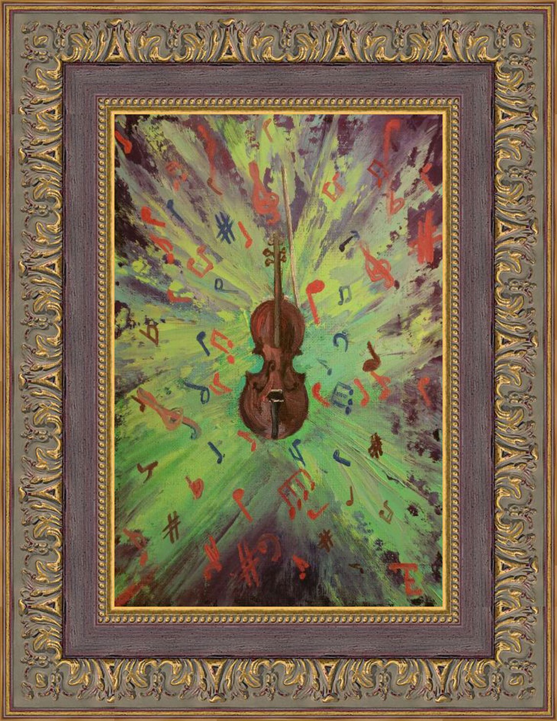 Music Note Wall Art Abstract Painting Oil Original Art Small Etsy