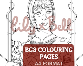 Baldur's Gate 3 Mal Seiten PDF: Karlach, Shadowheart, Lae'zel
