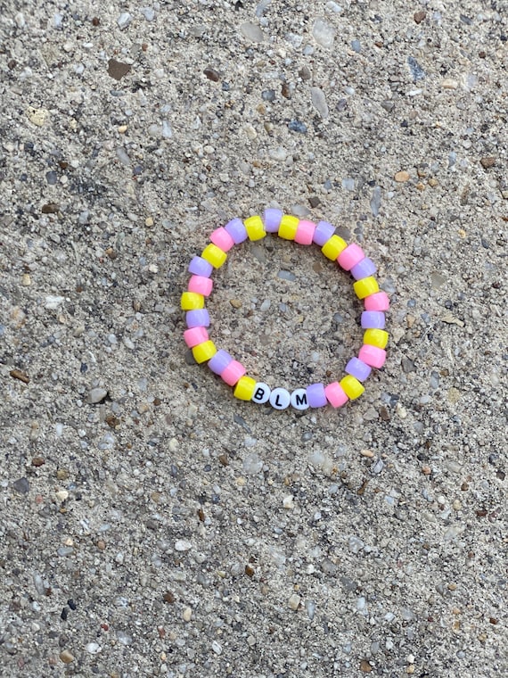 BLM Round bead word bracelet | Etsy